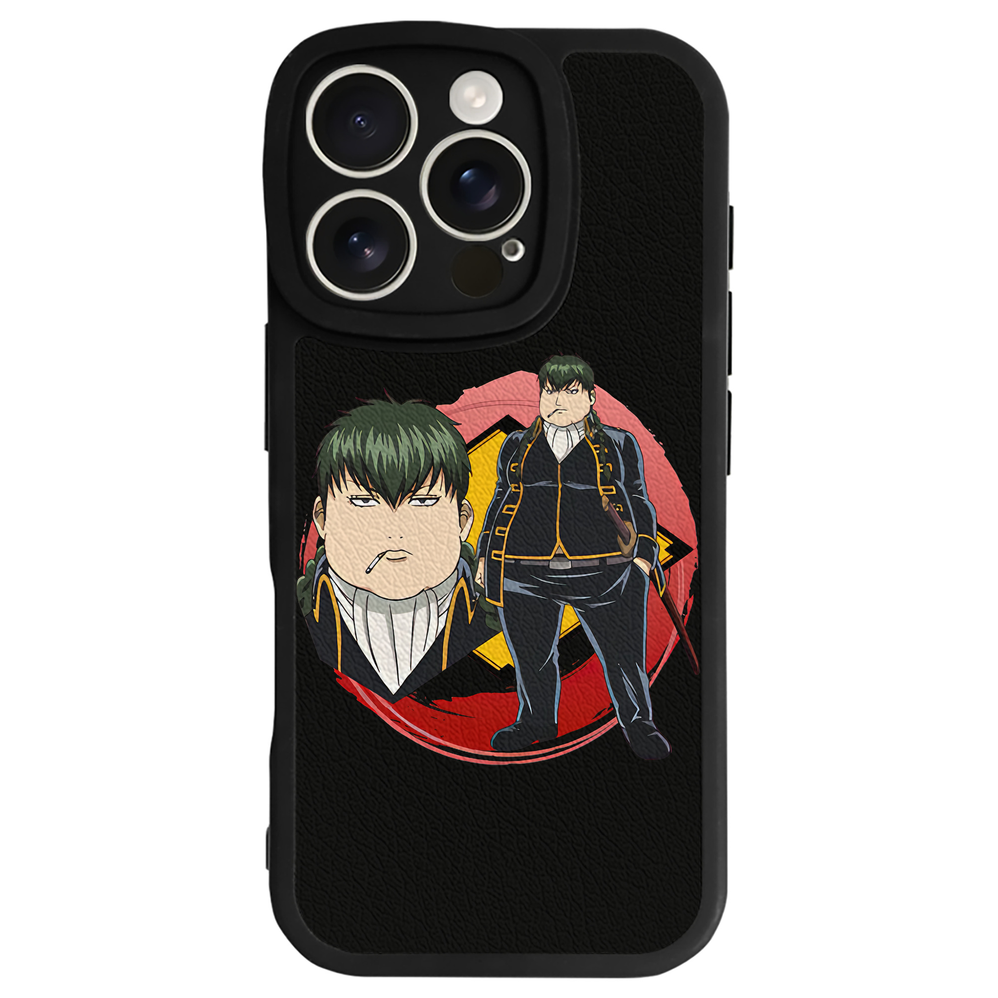 （画像用） ぎんたま 坂田銀時（さかたぎんとき） 神楽 志村新八（しむら しんぱち） GINTAMA Sakata Gintoki Kagura Shimura Shinpachi 【iPhone 16シリーズ対応】シリコンスマホケース（レザー調） 材質：シリコン